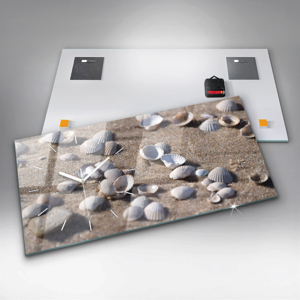 Horizontale Uhr mit motiv Muscheln am Strand