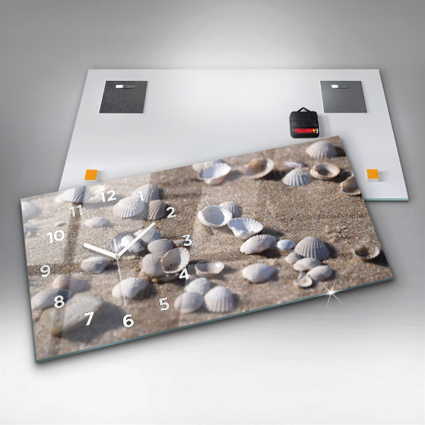Horizontale Uhr mit motiv Muscheln am Strand