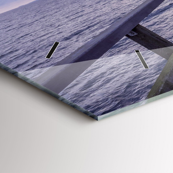 Horizontale Uhr mit motiv Pier an der Ostsee