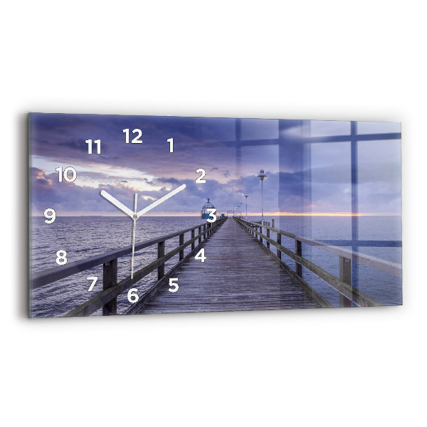 Horizontale Uhr mit motiv Pier an der Ostsee