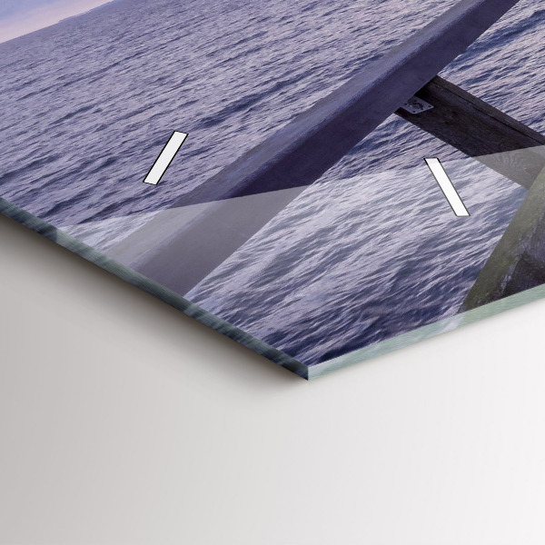 Horizontale Uhr mit motiv Pier an der Ostsee