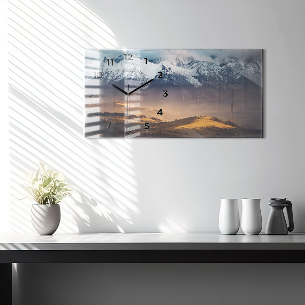 Horizontale Uhr mit motiv Tatra-Gebirge im Winterpanorama