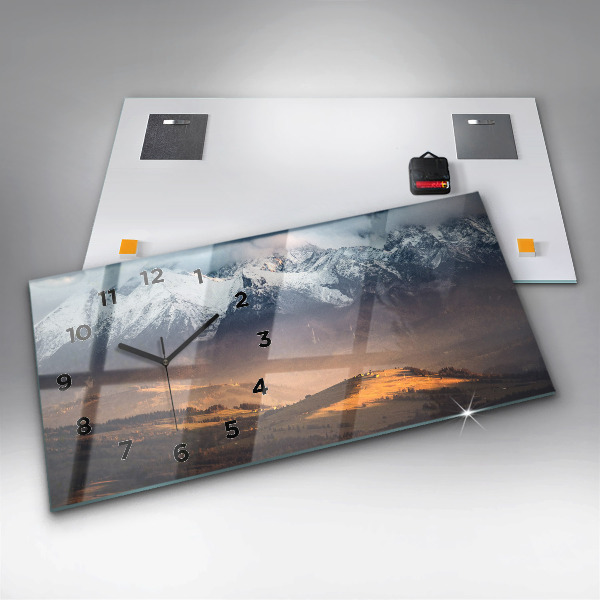 Horizontale Uhr mit motiv Tatra-Gebirge im Winterpanorama