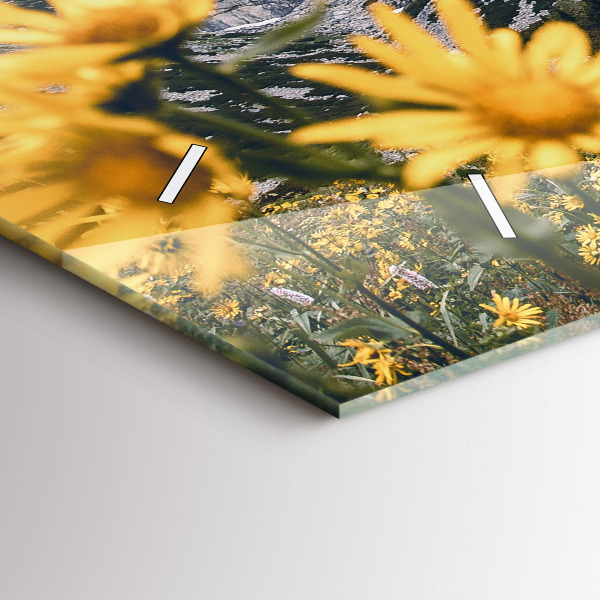 Horizontale Uhr Blumenwiese in den Bergen