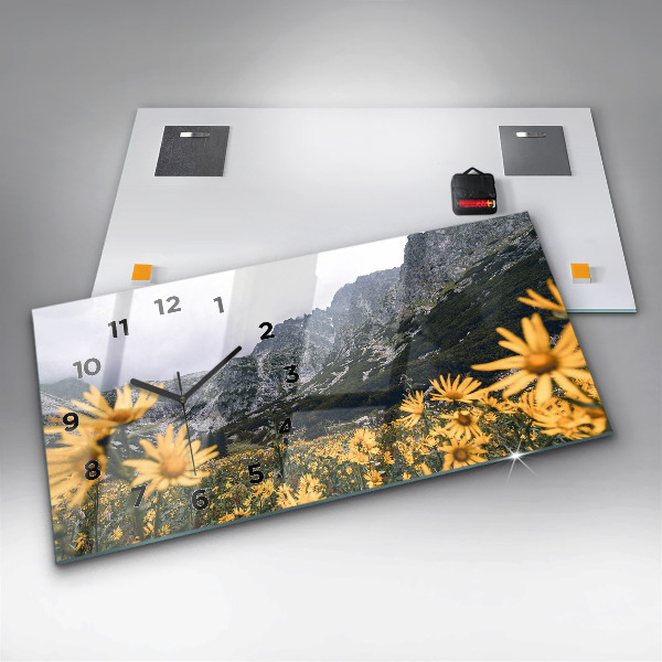 Horizontale Uhr Blumenwiese in den Bergen