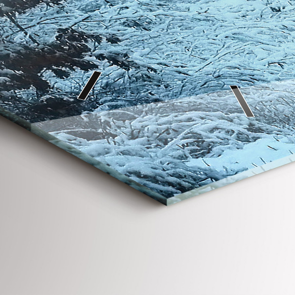 Horizontale Uhr mit motiv Hirsche auf den Gleisen