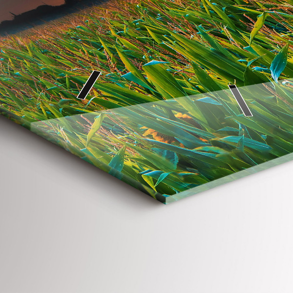 Horizontale Uhr mit motiv Sonnenblumen auf einer Wiese