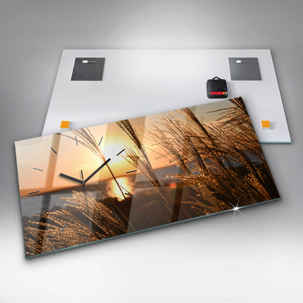Horizontale Uhr Weizen zur Goldenen Stunde