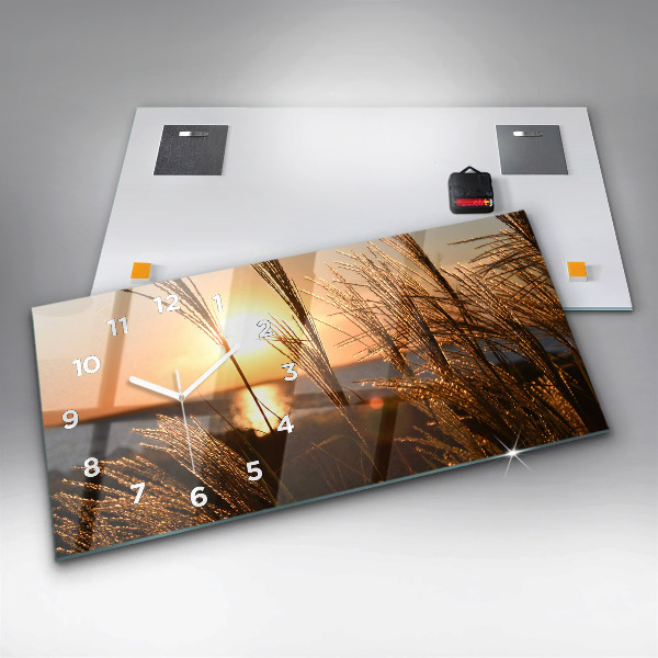 Horizontale Uhr Weizen zur Goldenen Stunde