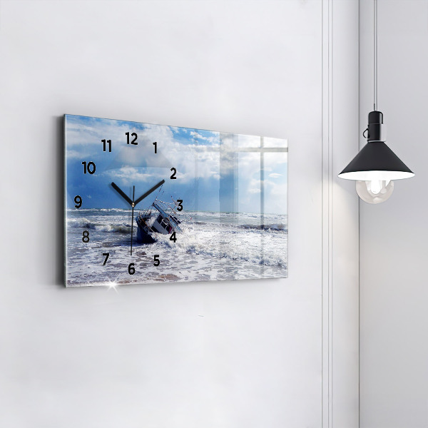 Horizontale Uhr mit motiv Versunkenes Wasserfahrzeug