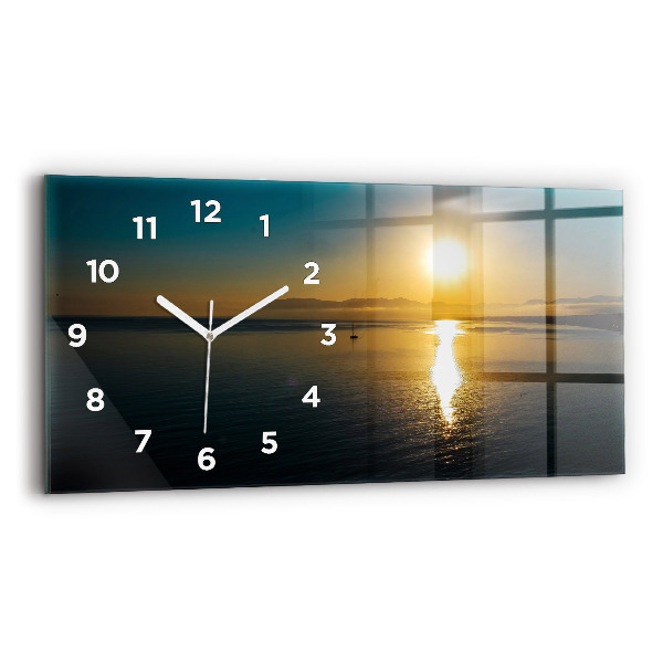 Horizontale Uhr mit motiv Landschaft bei Sonnenaufgang
