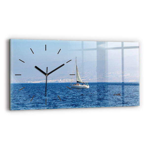 Horizontale Uhr mit motiv Yacht auf Teneriffa
