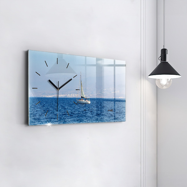 Horizontale Uhr mit motiv Yacht auf Teneriffa