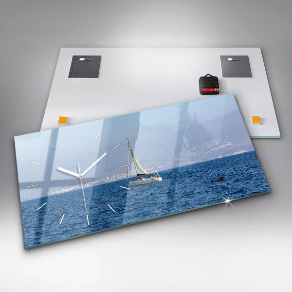 Horizontale Uhr mit motiv Yacht auf Teneriffa