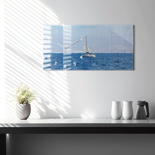 Horizontale Uhr mit motiv Yacht auf Teneriffa