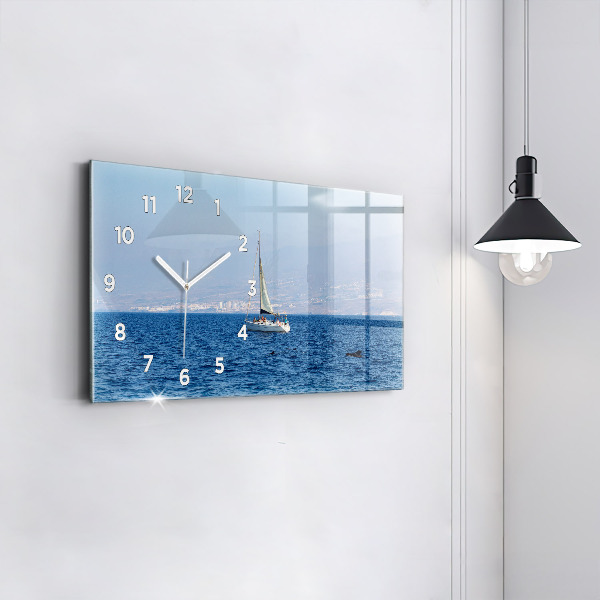 Horizontale Uhr mit motiv Yacht auf Teneriffa