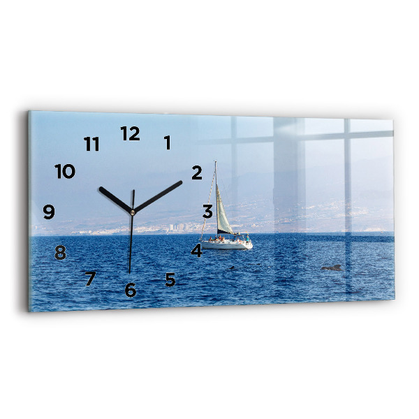 Horizontale Uhr mit motiv Yacht auf Teneriffa