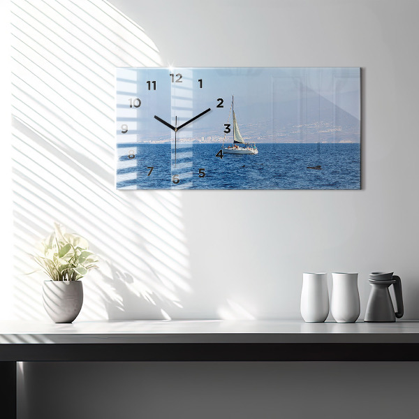 Horizontale Uhr mit motiv Yacht auf Teneriffa