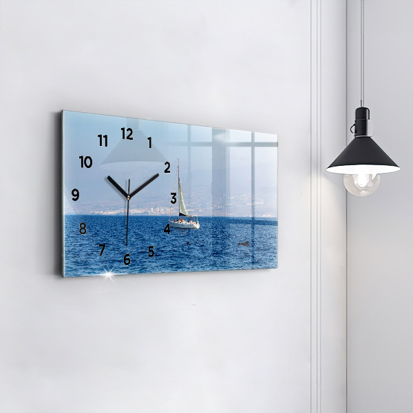 Horizontale Uhr mit motiv Yacht auf Teneriffa