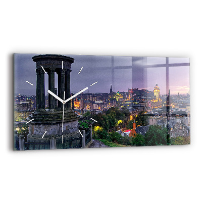 Horizontale Uhr mit motiv Edinburgh vom Calton Hill aus