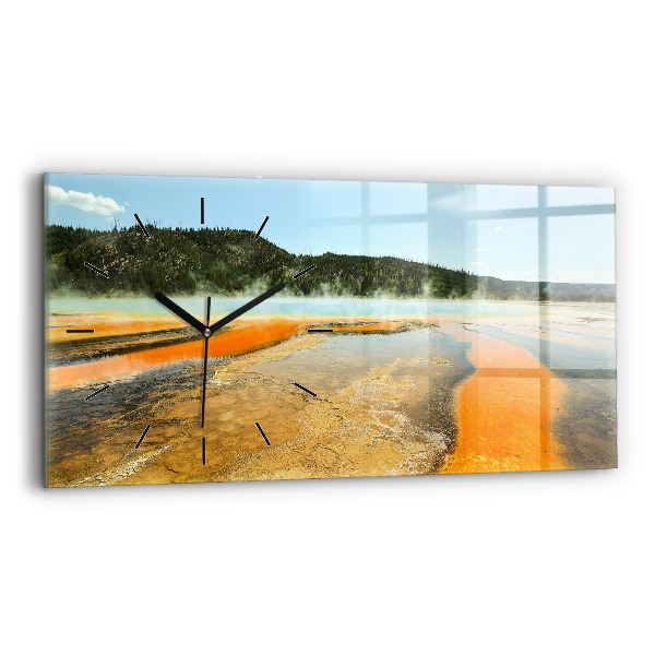 Horizontale Uhr mit motiv See mit Bergen