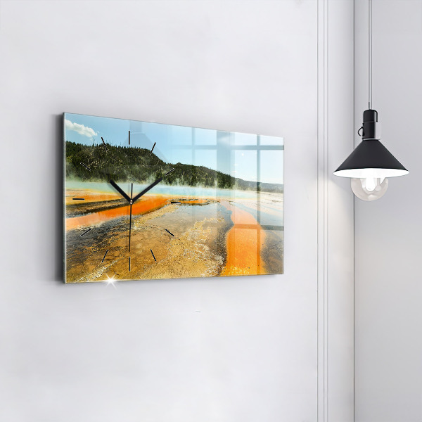 Horizontale Uhr mit motiv See mit Bergen