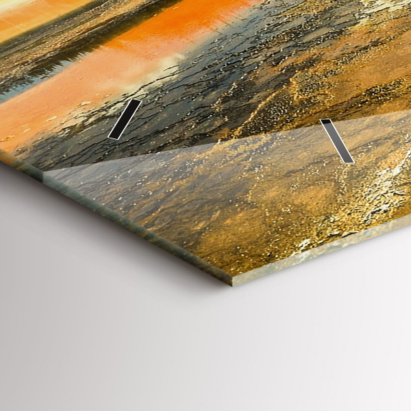 Horizontale Uhr mit motiv See mit Bergen