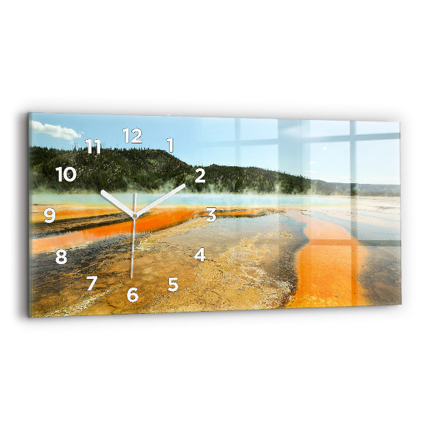 Horizontale Uhr mit motiv See mit Bergen