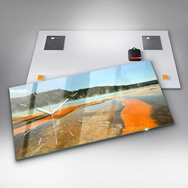 Horizontale Uhr mit motiv See mit Bergen