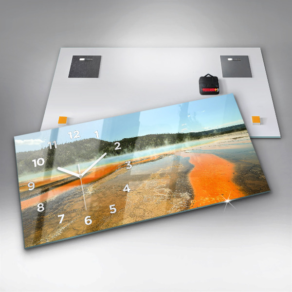 Horizontale Uhr mit motiv See mit Bergen