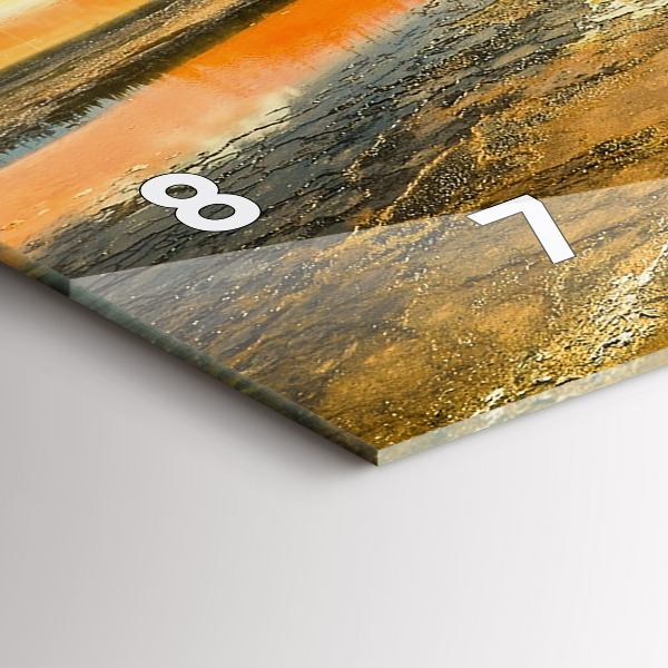 Horizontale Uhr mit motiv See mit Bergen