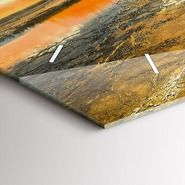 Horizontale Uhr mit motiv See mit Bergen