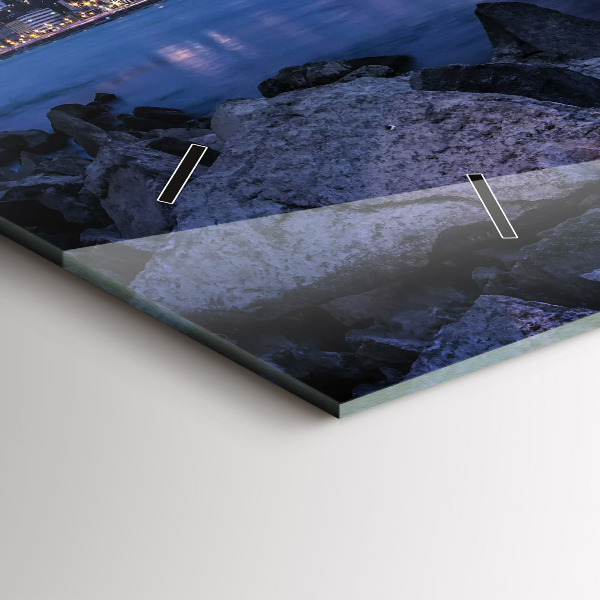 Horizontale Uhr mit motiv Felsenufer unter der Brücke