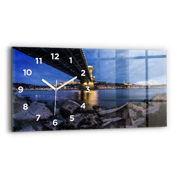 Horizontale Uhr mit motiv Felsenufer unter der Brücke