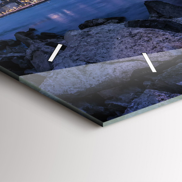 Horizontale Uhr mit motiv Felsenufer unter der Brücke