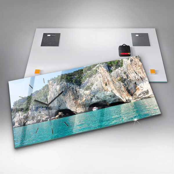Horizontale Uhr mit motiv Unterwasser-Höhle