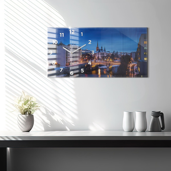 Horizontale Uhr mit motiv Panorama von Pilsen