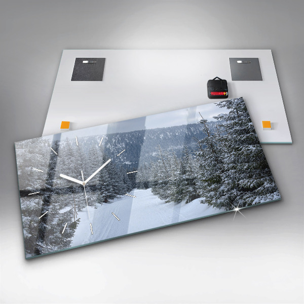 Horizontale Uhr mit motiv Tschechisches Riesengebirge im Winter