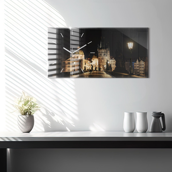 Horizontale Uhr mit motiv Karlsbrücke in Prag