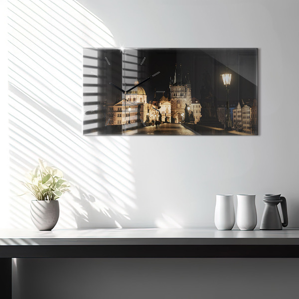 Horizontale Uhr mit motiv Karlsbrücke in Prag