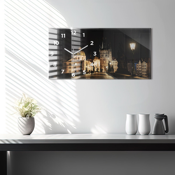 Horizontale Uhr mit motiv Karlsbrücke in Prag
