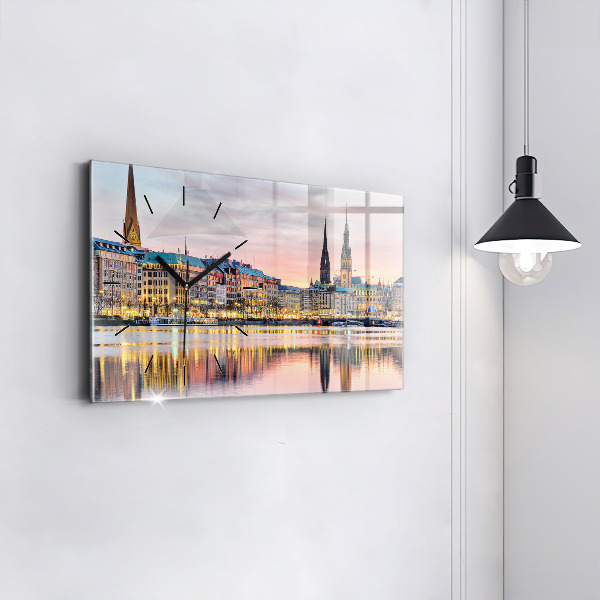 Horizontale Uhr mit motiv Alster in Hamburg