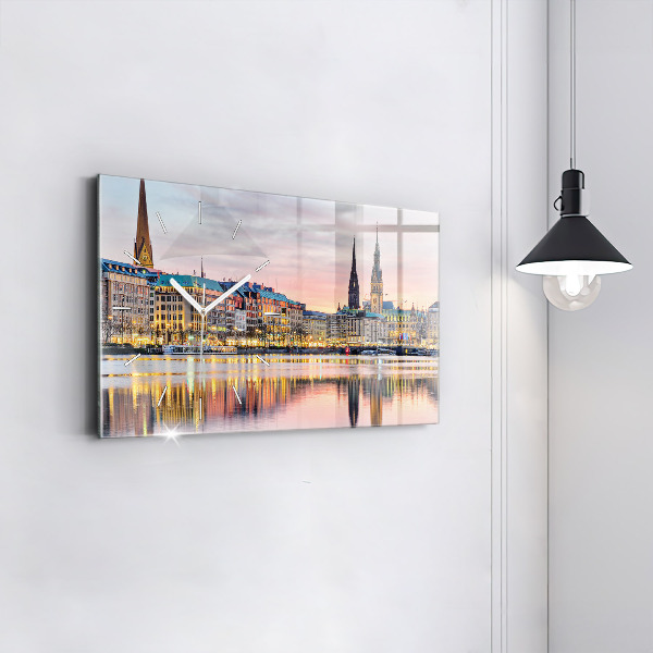 Horizontale Uhr mit motiv Alster in Hamburg