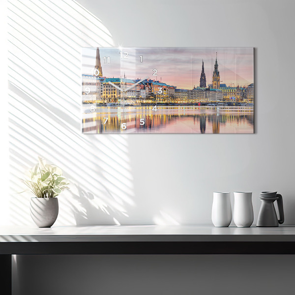Horizontale Uhr mit motiv Alster in Hamburg