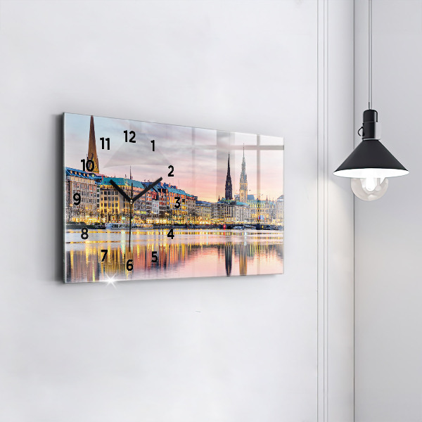 Horizontale Uhr mit motiv Alster in Hamburg