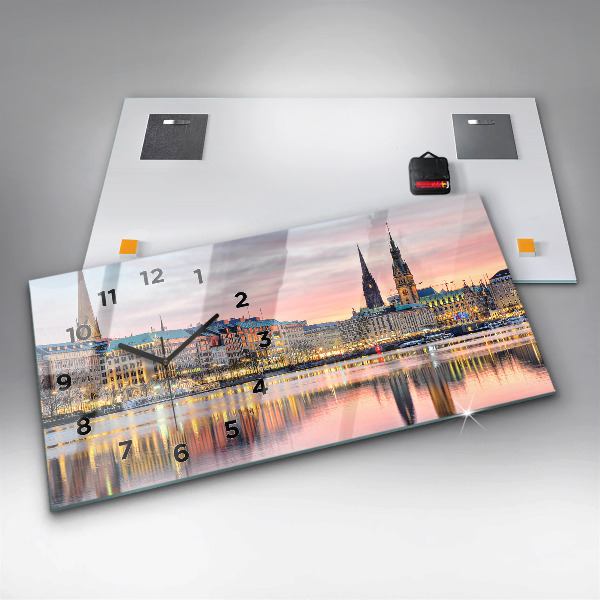 Horizontale Uhr mit motiv Alster in Hamburg