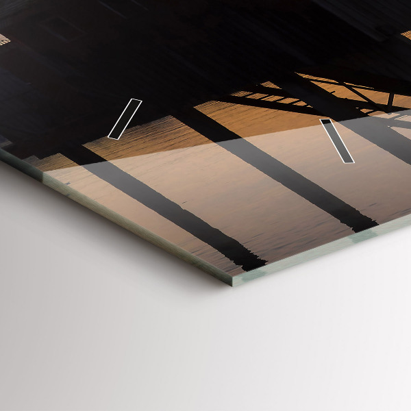 Horizontale Uhr Sonnenuntergang über einem See