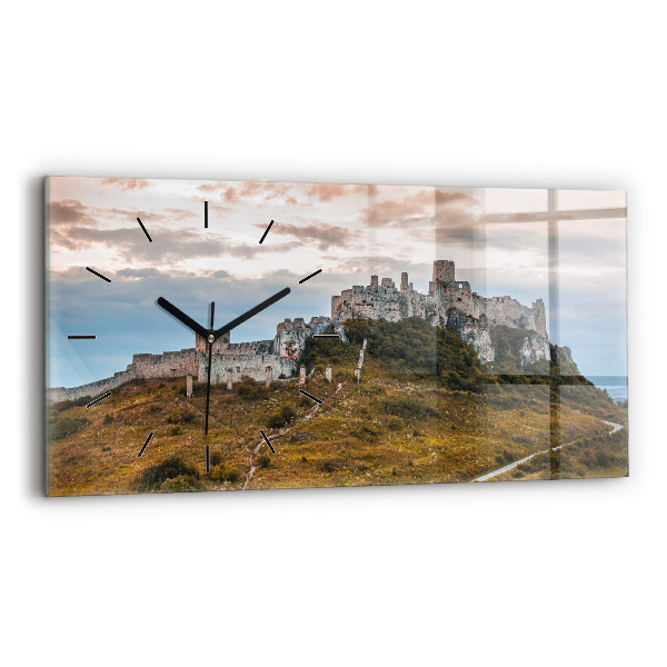 Horizontale Uhr mit motiv Zipser Burg in der Slowakei