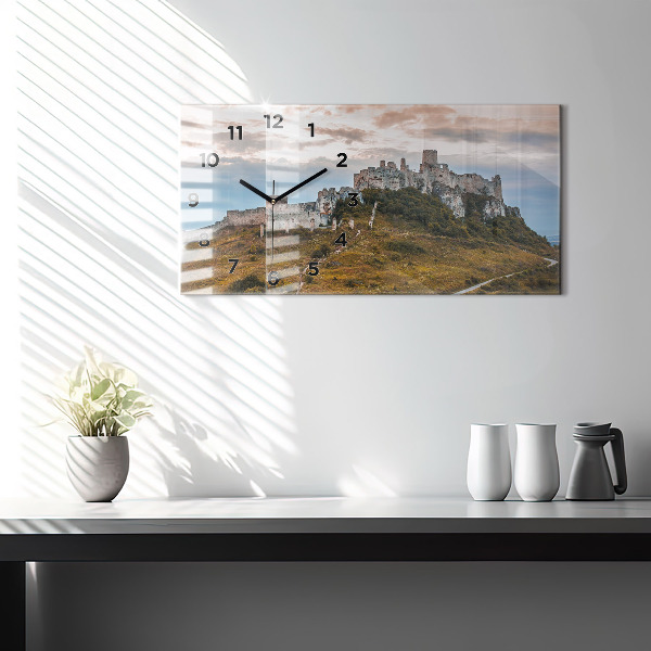 Horizontale Uhr mit motiv Zipser Burg in der Slowakei