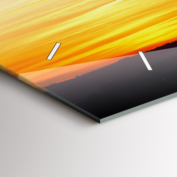 Horizontale Uhr Gebäude und Sonnenuntergang